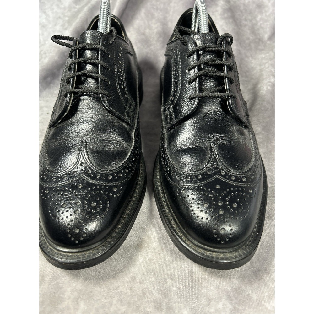 Merrell Mens 10 Black Leather Wingtip Oxford Dress Shoes Made in USA
